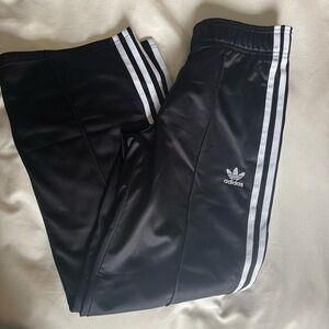 NWT Adidas Kids Black Joggers with White Stripes